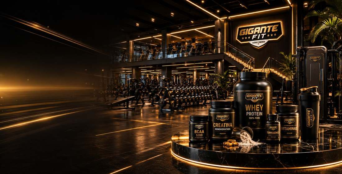 Academia Gigante Fit com linha de suplementos premium